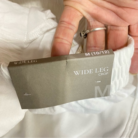 Soft Surroundings White Wide Leg Carmen Knit Crop Leg Pants - Picture 11 of 11